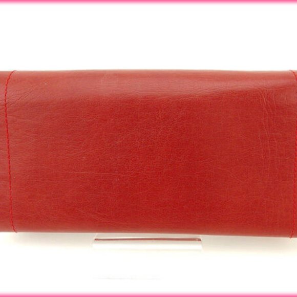 Chloe Wallet Purse Long Wallet Red Woman Authentic Used Y936 - Picture 2 of 5